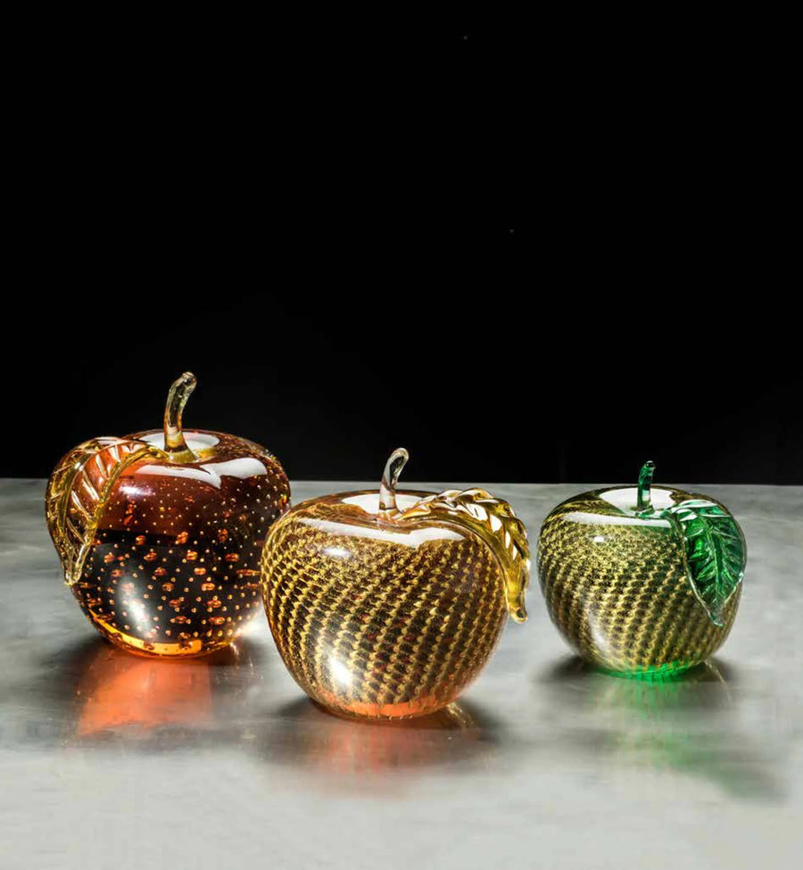 Apple Amber & Gold - Art Sculptures